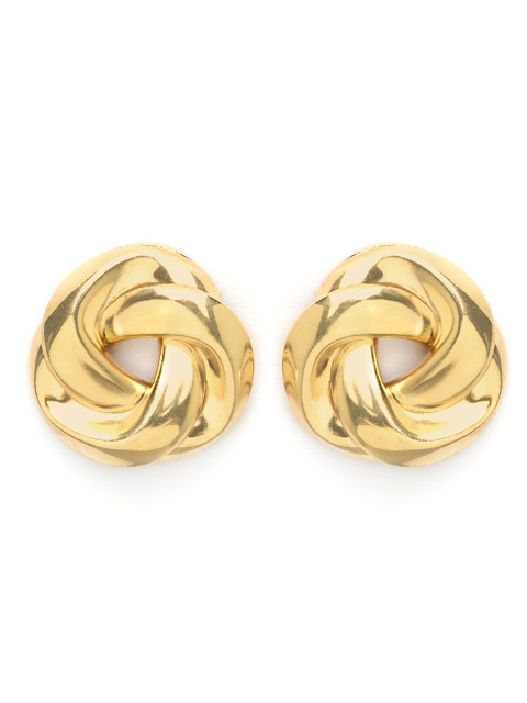 Bohey by KARATCART Gold Plated Contemporary Studs Earrings - Image 2
