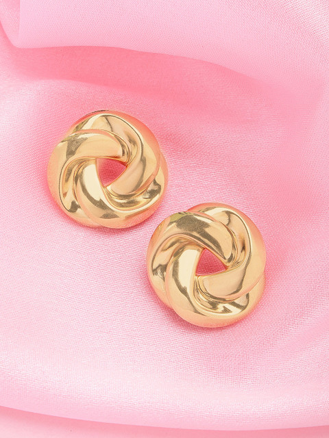 Bohey by KARATCART Gold Plated Contemporary Studs Earrings