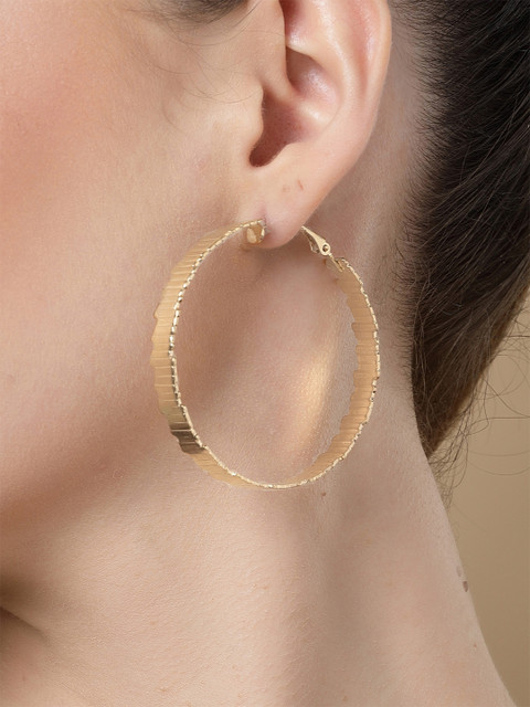 Bohey by KARATCART Gold Plated Circular Hoop Earrings