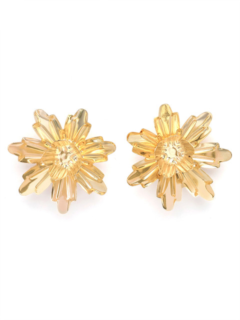 Bohey by KARATCART Gold Plated Floral Shaped Studs - Image 3