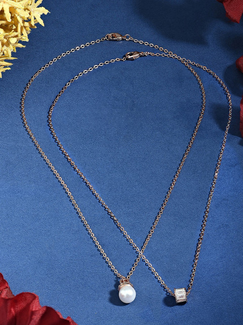 AMI Rose Gold-Plated Contemporary Pendants with Chains