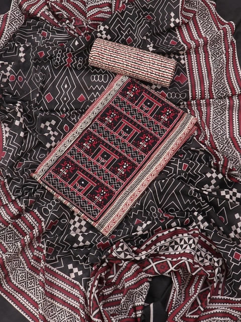 SALWAR STUDIO Embroidered Pure Cotton Unstitched Dress Material