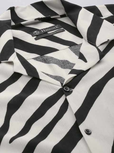 Hancock Men Comfort Opaque Zebra Printed Casual Shirt - Image 2