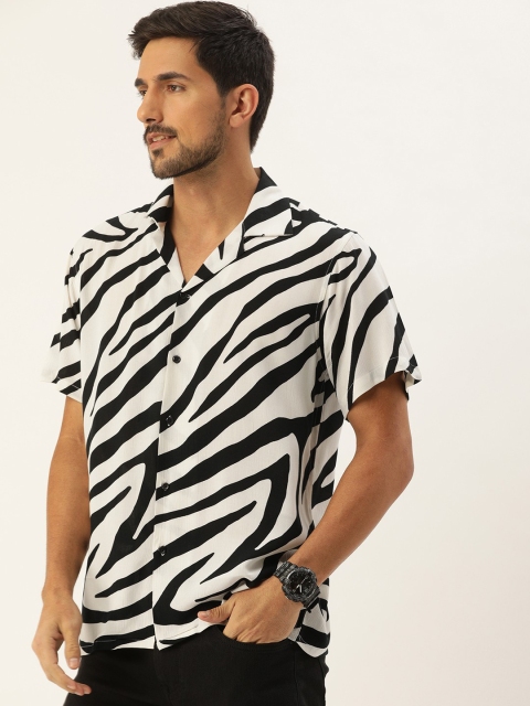 Hancock Men Comfort Opaque Zebra Printed Casual Shirt - Image 3