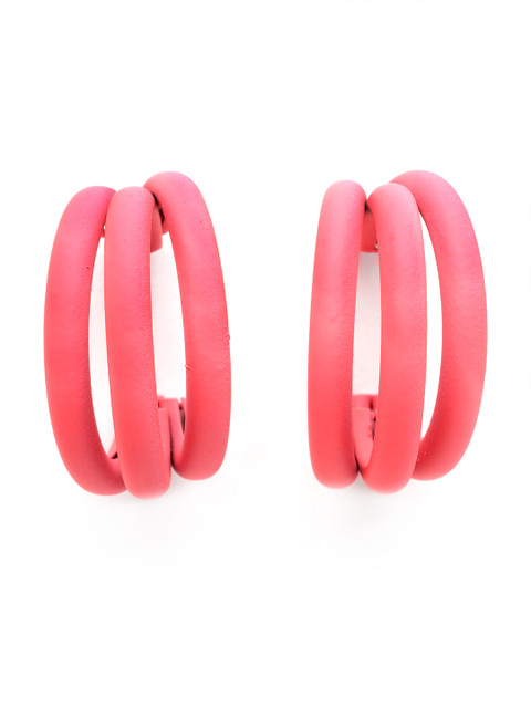 Bohey by KARATCART Gold-Plated Contemporary Half Hoop Earrings - Image 2