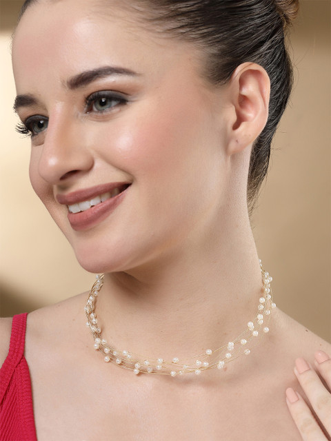 Bohey by KARATCART Gold Plated Pearls Necklace