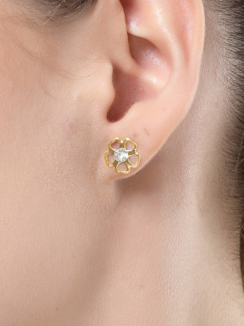 Bohey by KARATCART Set Of 12 Gold Plated Contemporary Studs - Image 5