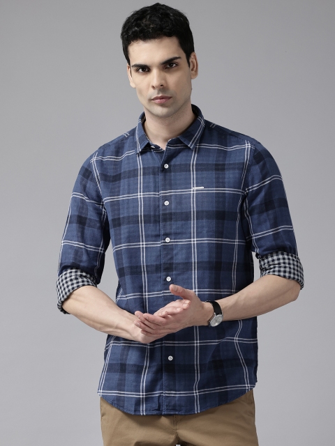 Blackberrys Slim Fit Tartan Checks Casual Shirt