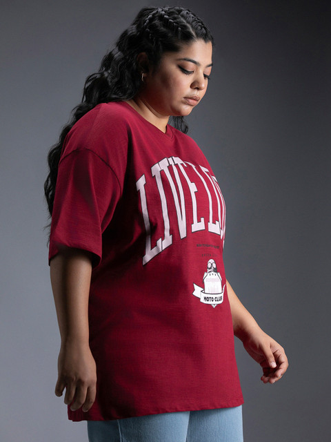 Freeform by High Star Women Typography Printed Plus Size T-Shirt - Image 3