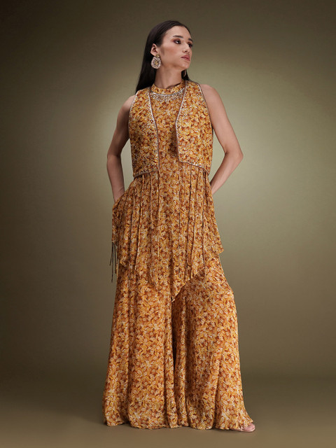 Breathe by Aakanksha Singh Etsy Plus Size Printed Tunic & Trousers With Shrug
