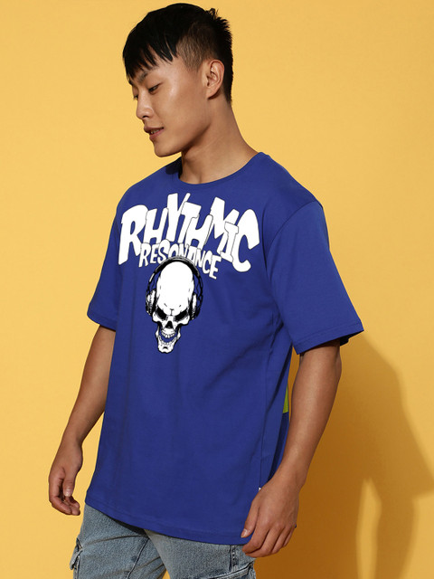 VEIRDO Men Typography Printed Round Neck Pure Cotton Oversized T-Shirt - Image 4