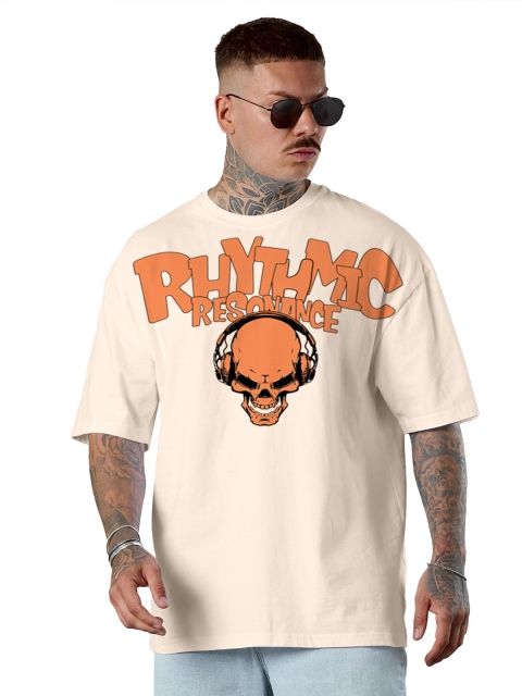 VEIRDO Men Typography Printed Round Neck Pure Cotton Oversized T-Shirt - Image 2