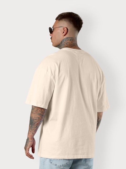 VEIRDO Men Typography Printed Round Neck Pure Cotton Oversized T-Shirt - Image 4