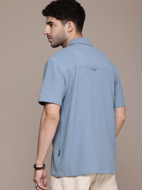 The Roadster Life Co. Popcorn Texture Drop-Shoulder Relaxed Fit Casual Shirt - Image 4