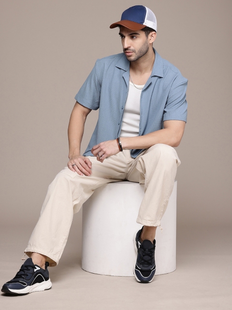 The Roadster Life Co. Popcorn Texture Drop-Shoulder Relaxed Fit Casual Shirt - Image 5