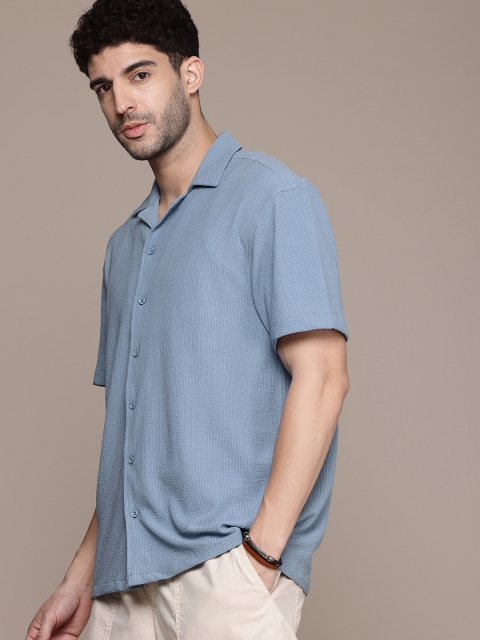 The Roadster Life Co. Popcorn Texture Drop-Shoulder Relaxed Fit Casual Shirt - Image 3