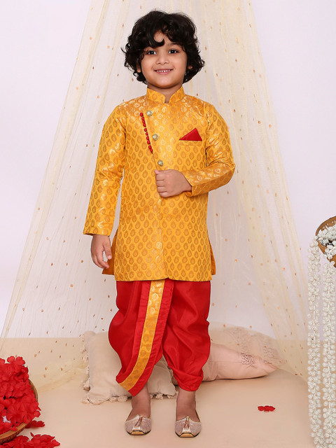 KID1 Boys Self-Design Sherwani With Dhoti Pants