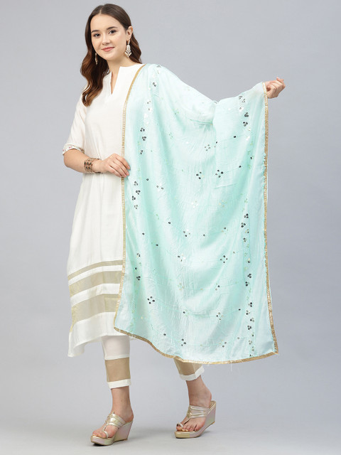 swatika Ethnic Motifs Embroidered Dupatta with Sequinned - Image 3