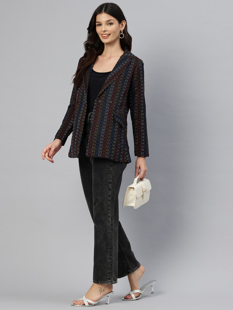 Cottinfab Striped Double-Breasted Pure Cotton Semiformal Blazer - Image 5