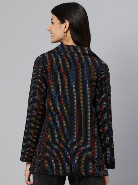 Cottinfab Striped Double-Breasted Pure Cotton Semiformal Blazer - Image 4