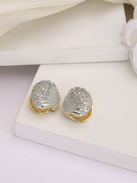 ZENEME Gold-Plated Cubic Zirconia Studs