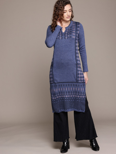 Roadster Geometric Fusion Kurta