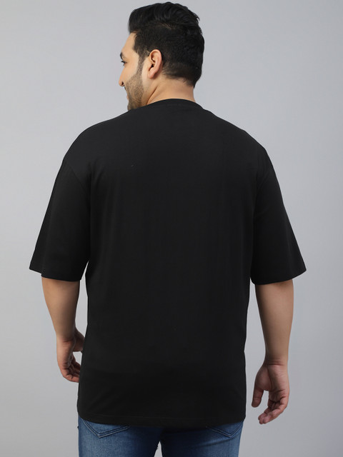 VEIRDO Men Plus Size Solid Round Neck Pure Cotton Oversized T-shirt - Image 6