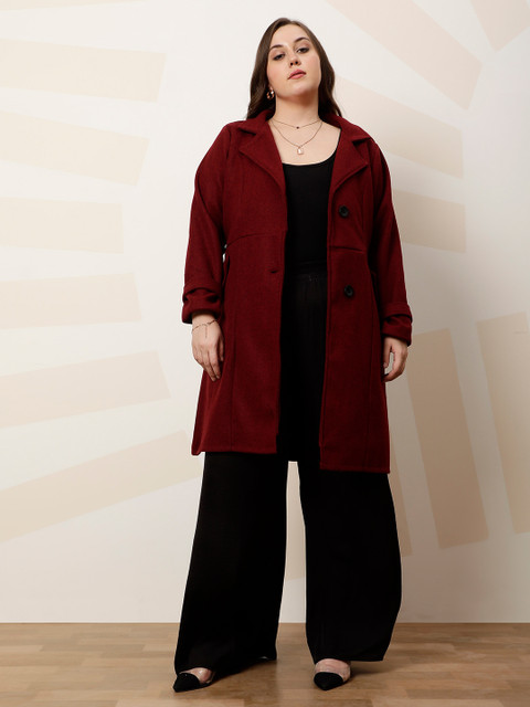 Athena Ample Woolen Long Sleeve Single-Breasted Overcoat