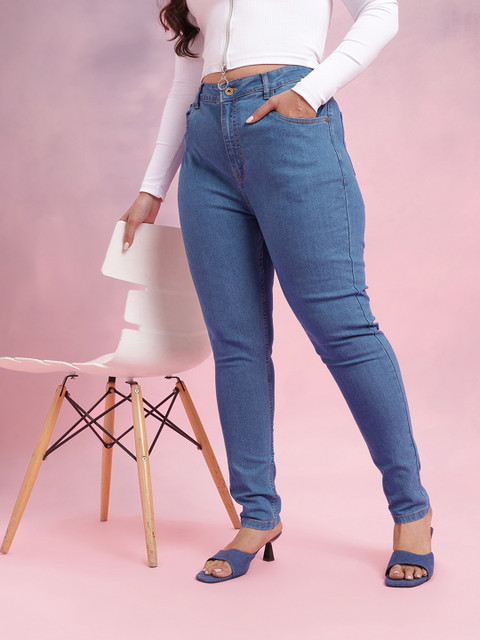 DressBerry Curve Women Plus Size Skinny Fit Stretchable Jeans