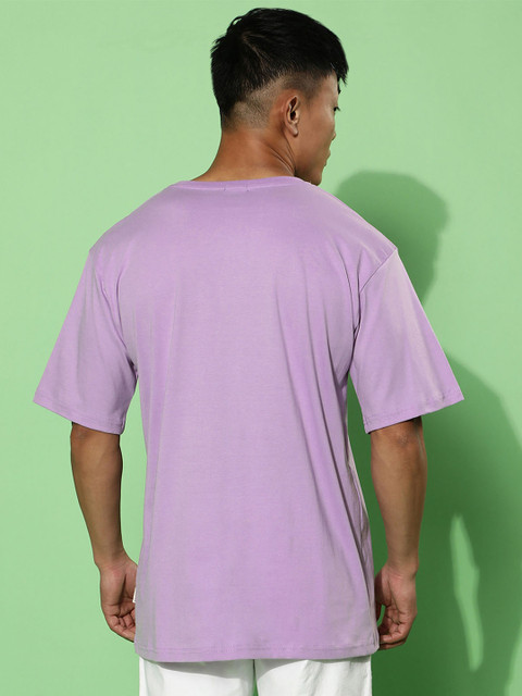 VEIRDO Men Graphic Printed Round Neck Pure Cotton Oversized T-Shirt - Image 5