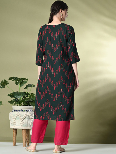GLOWWORLD Floral Printed A-Line Kurta - Image 6