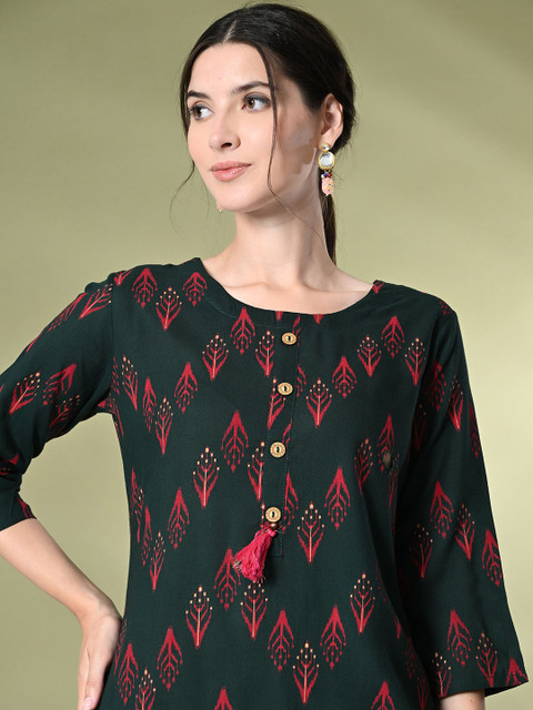 GLOWWORLD Floral Printed A-Line Kurta