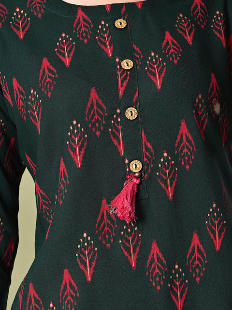 GLOWWORLD Floral Printed A-Line Kurta - Image 3