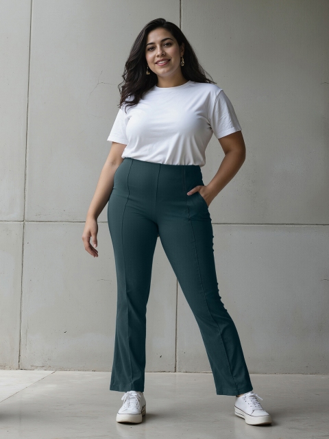 Blissclub Women Relaxed Straight Leg Straight Fit High-Rise Trousers
