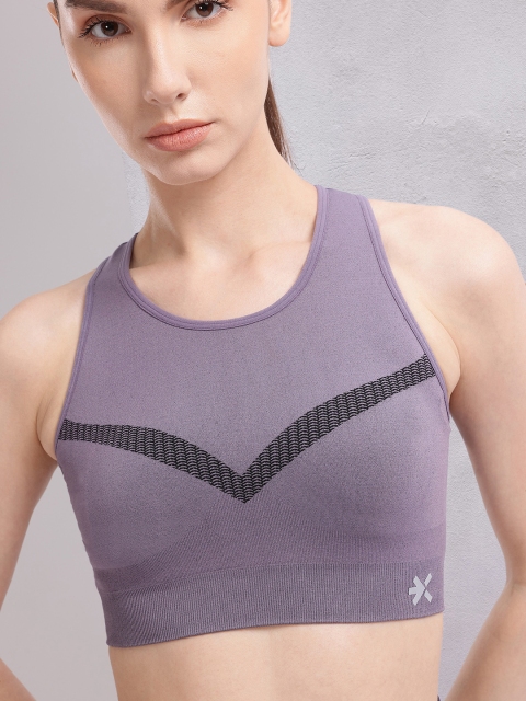 HRX by Hrithik Roshan Seamless Racer Back Mesh Detail Sports Bra - Image 2
