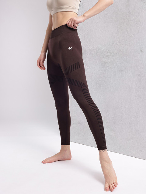 HRX by Hrithik Roshan Women Printed Rapid-Dry Seamless Yoga Tights