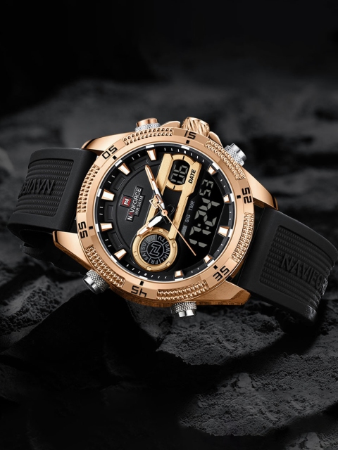 Naviforce Men Brass Embellished Dial & Straps Analogue and Digital - Image 4
