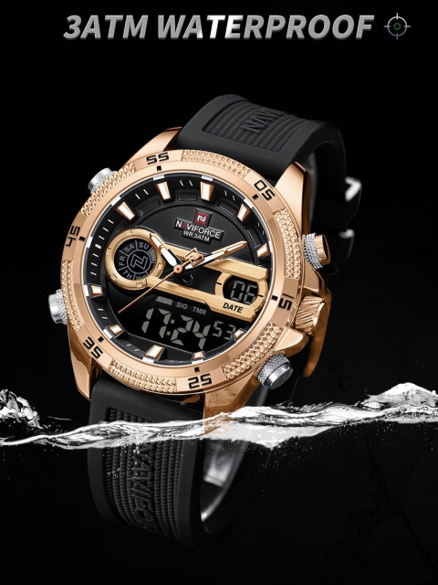 Naviforce Men Brass Embellished Dial & Straps Analogue and Digital - Image 6