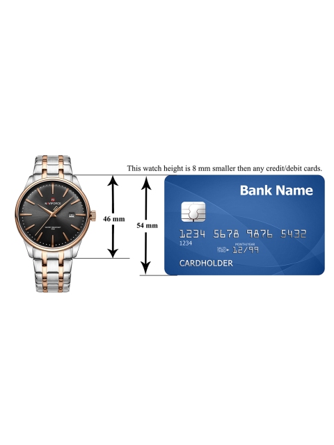 Naviforce Men Brass Dial & Stainless Steel Straps Analogue Watch NF9230 SBRG - Image 7