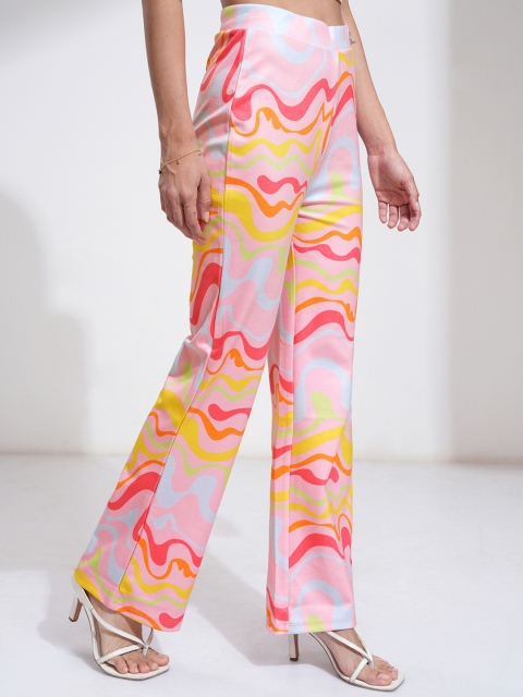 Tokyo Talkies Women Print or Pattern Printed Slim Fit Trousers - Image 2