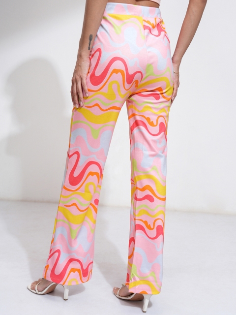 Tokyo Talkies Women Print or Pattern Printed Slim Fit Trousers - Image 4