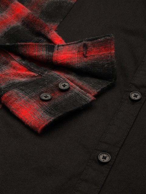 WROGN Checked Drop-Shoulder Sleeves Comfort Fit Shirt - Image 3