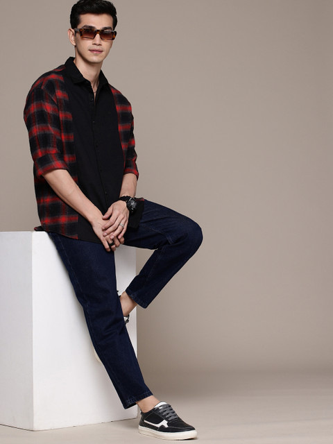 WROGN Checked Drop-Shoulder Sleeves Comfort Fit Shirt - Image 6