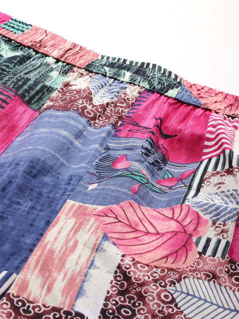 Readiprint Plus Size Printed Pure Cotton Tunic With Trousers - Image 3