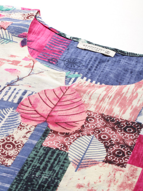 Readiprint Plus Size Printed Pure Cotton Tunic With Trousers - Image 2