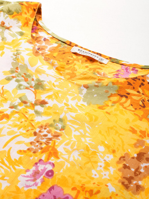 Readiprint Plus Size Printed Pure Cotton Tunic With Trousers - Image 2