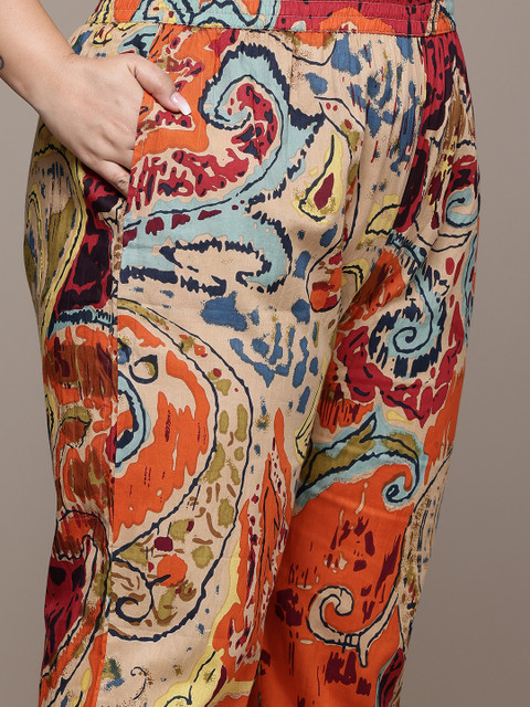 Readiprint Plus Size Printed Pure Cotton Tunic With Trousers - Image 8