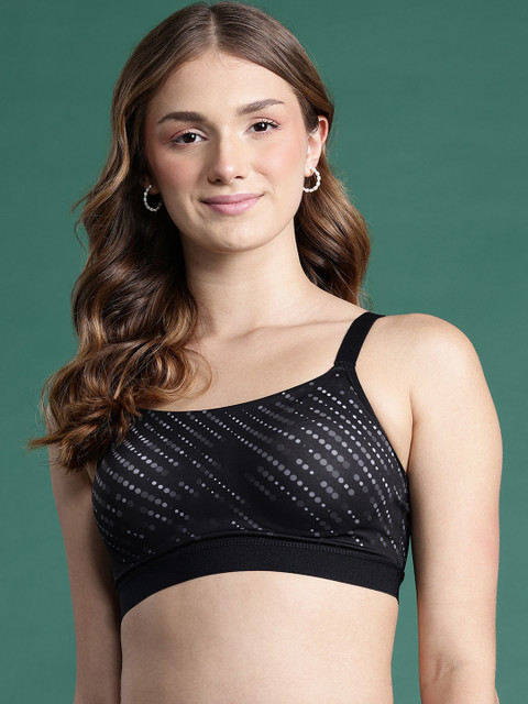 DressBerry Geometric Printed Full Coverage Lightly Padded Workout Bra