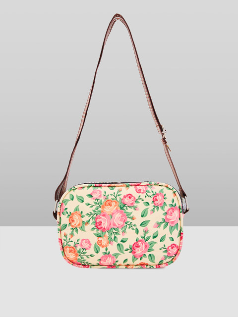 Caprese Ryko Women Beige Medium Sling Bag - Image 4