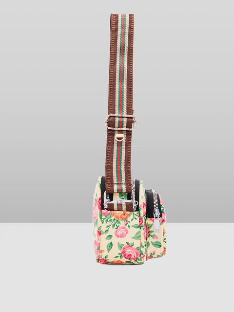 Caprese Ryko Women Beige Medium Sling Bag - Image 3